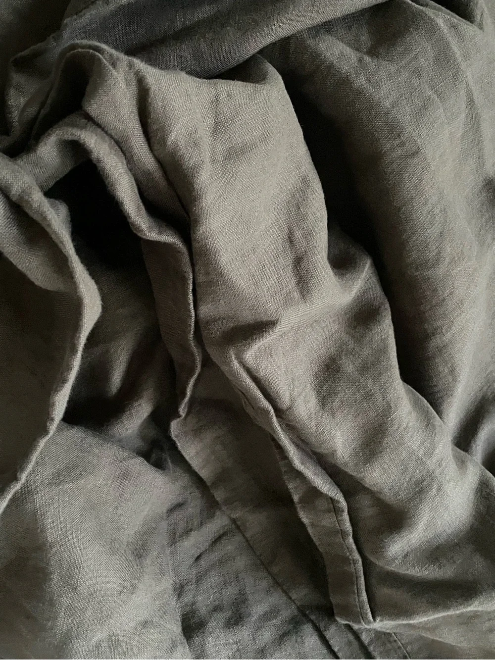 The Citizenry French Linen Duvet Cover  Olive King/cal King